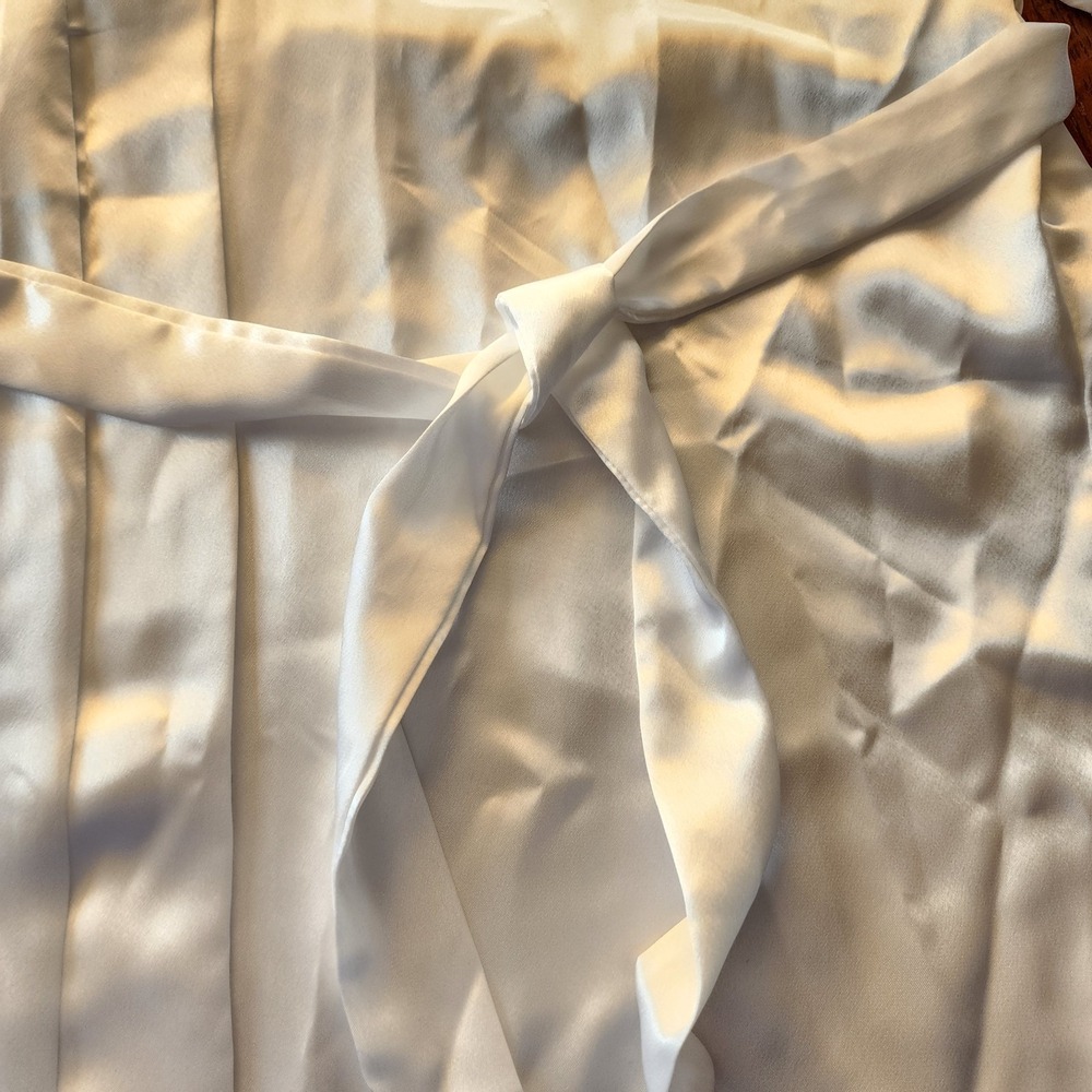 California Dynasty Robe Womens White Lace‎ Collar Bridal Wedding Satin Vintage - Picture 7 of 10